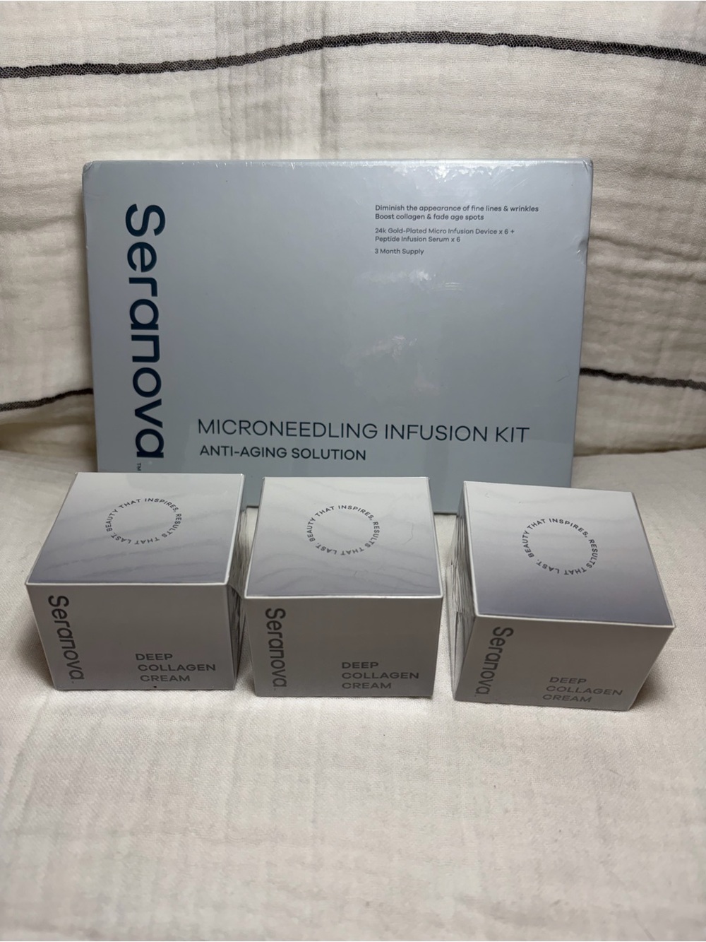 Seranova Microneedling Infusion Kit with 3 Deep Collagen Creams Sealed